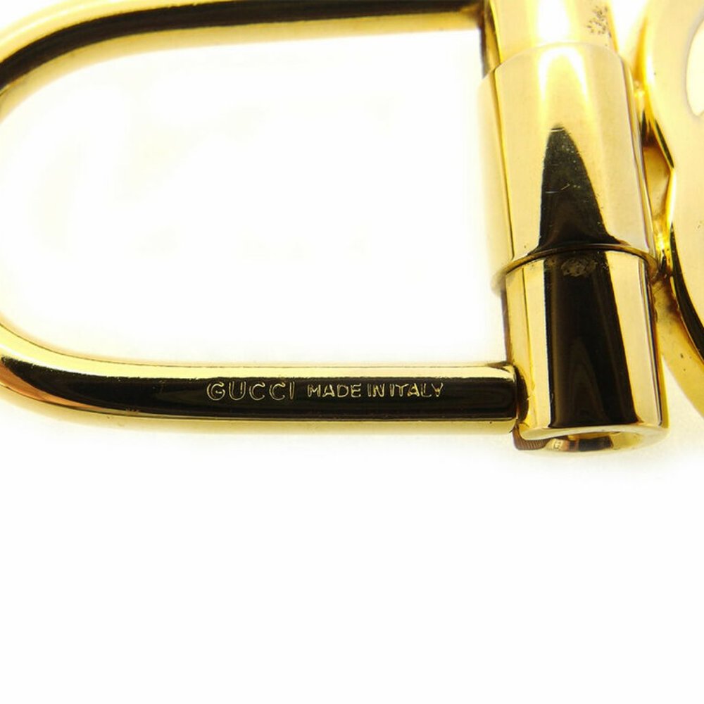 Gucci Key Chain Double-G Gold Plated Auth Used T1… - image 8